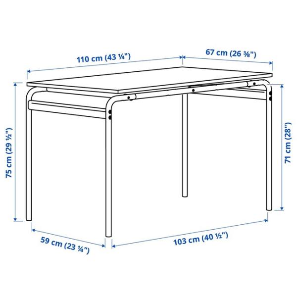 Обеденные стол со стульями Ikea Grasala Квадратная / ДСП / Серый photo 8