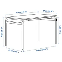 Обеденные стол со стульями Ikea Grasala Квадратная / ДСП / Серый photo 8