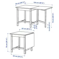 Set masă și scaune Ikea Pinntorp/Katorp Pătrată / MDF / Light Brown photo 5