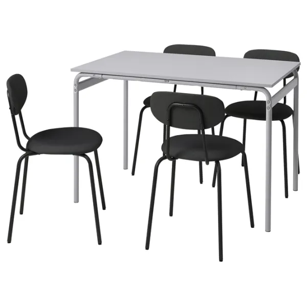 Обеденные стол со стульями Ikea Grasala/Ostano/Remmarn Квадратная / ДСП / Серый photo 1