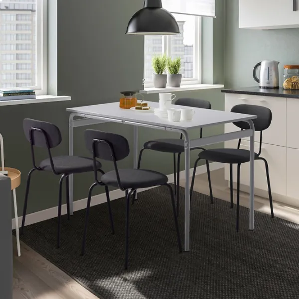 Обеденные стол со стульями Ikea Grasala/Ostano/Remmarn Квадратная / ДСП / Серый photo 5