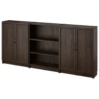 Dulap cu polițe Ikea Billy/Oxberg 106 x 240 x 30 / MDF / Dark Brown