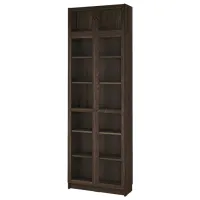 Dulap cu polițe Ikea Billy/Oxberg 237 x 80 x 30 / MDF / Dark Brown