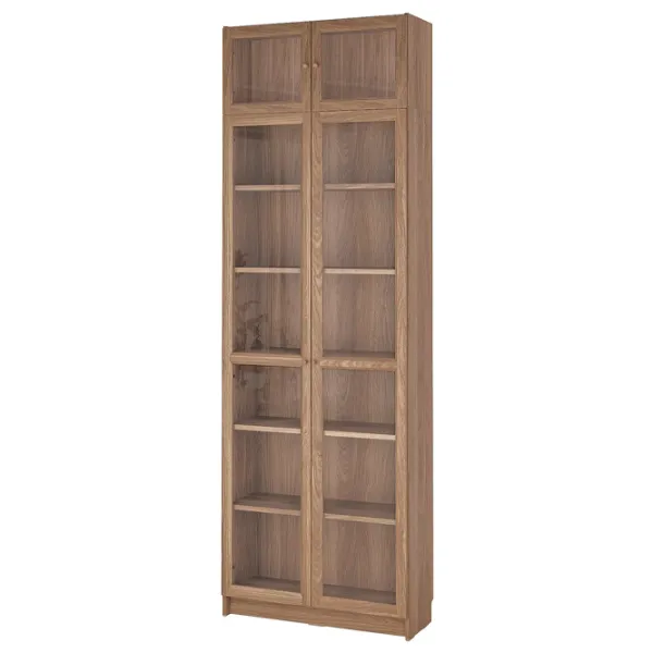 Шкаф с полками Ikea Billy/Oxberg 237 x 80 x 30см / МДФ / Дуб photo 1