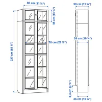 Dulap cu polițe Ikea Billy/Oxberg 237 x 80 x 30 / MDF / Stejar photo 7