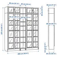 Шкаф с полками Ikea Billy/Oxberg 237 x 200 x 30см / МДФ / Дуб photo 10