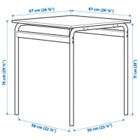Обеденные стол со стульями Ikea Grasala/Lidas Квадратная / ДСП / Серый photo 6