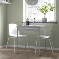 Обеденные стол со стульями Ikea Grasala/Lidas Квадратная / ДСП / Серый photo 9