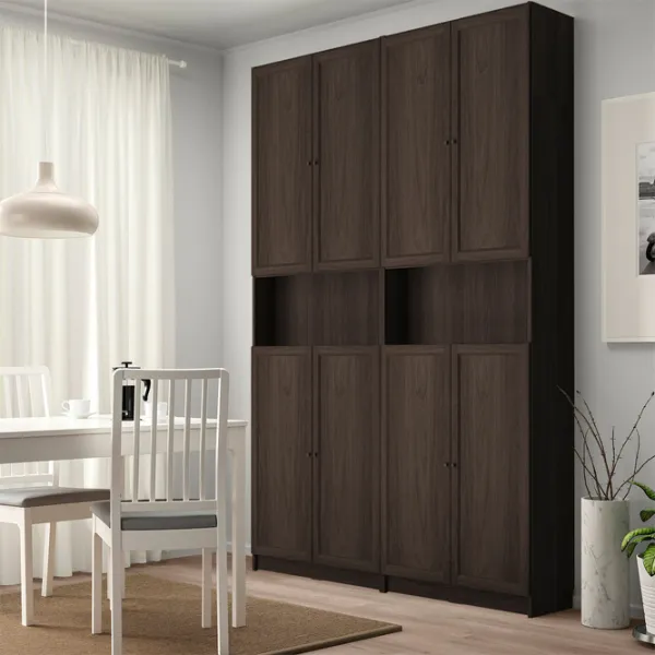Шкаф с полками Ikea Billy/Oxberg 237 x 160 x 30см / МДФ / Темно Коричневый photo 7