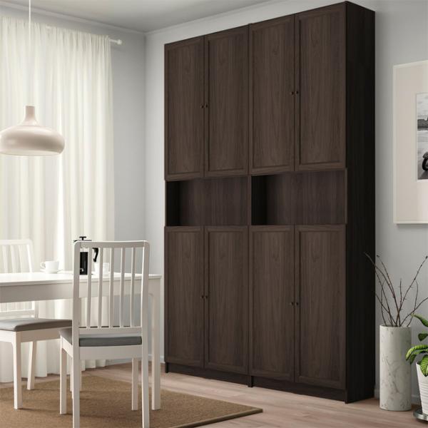 Шкаф с полками Ikea Billy/Oxberg 237 x 160 x 30см / МДФ / Темно Коричневый photo 7