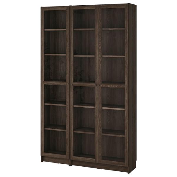 Шкаф с полками Ikea Billy/Oxberg 202 x 120 x 30см / МДФ / Темно Коричневый photo 1