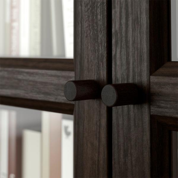 Шкаф с полками Ikea Billy/Oxberg 202 x 120 x 30см / МДФ / Темно Коричневый photo 5