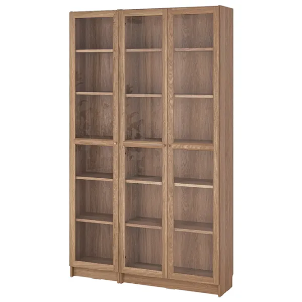 Шкаф с полками Ikea Billy/Oxberg 202 x 120 x 30см / МДФ / Дуб photo 1