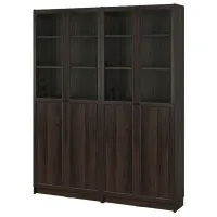 Dulap cu polițe Ikea Billy/Oxberg 202 x 160 x 30 / MDF / Dark Brown