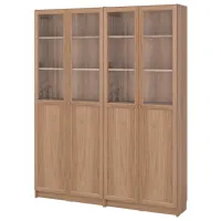 Dulap cu polițe Ikea Billy/Oxberg 202 x 160 x 30 / MDF / Stejar