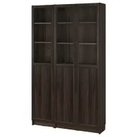 Шкаф с полками Ikea Billy/Oxberg 202 x 120 x 30см / МДФ / Темно Коричневый