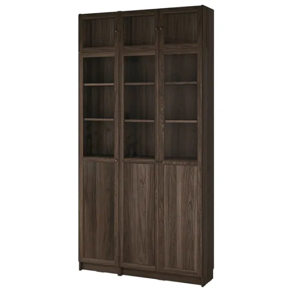 Шкаф с полками Ikea Billy/Oxberg 237 x 120 x 30см / МДФ / Темно Коричневый photo 1