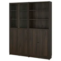 Dulap cu polițe Ikea Billy/Oxberg 202 x 160 x 30 / MDF / Dark Brown