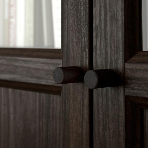 Шкаф с полками Ikea Billy/Oxberg 202 x 160 x 30см / МДФ / Темно Коричневый photo 4