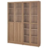 Dulap cu polițe Ikea Billy/Oxberg 202 x 160 x 30 / MDF / Stejar