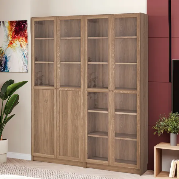 Шкаф с полками Ikea Billy/Oxberg 202 x 160 x 30см / МДФ / Дуб photo 6