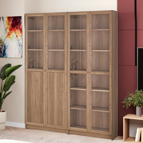 Шкаф с полками Ikea Billy/Oxberg 202 x 160 x 30см / МДФ / Дуб photo 6