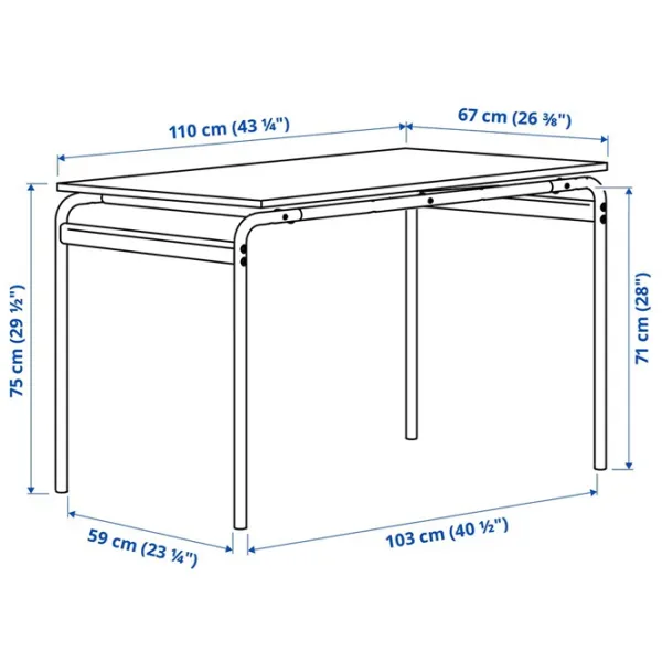 Обеденные стол со стульями Ikea Grasala/Lidas Прямоугольная / ДСП / Серый photo 5