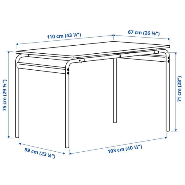 Обеденные стол со стульями Ikea Grasala/Lidas Прямоугольная / ДСП / Серый photo 5