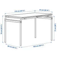 Обеденные стол со стульями Ikea Grasala/Lidas Прямоугольная / ДСП / Серый photo 5
