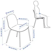 Обеденные стол со стульями Ikea Grasala/Lidas Прямоугольная / ДСП / Серый photo 7