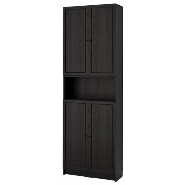 Dulap cu polițe Ikea Billy/Oxberg 237 x 80 x 30 / MDF / Stejar negru photo 1