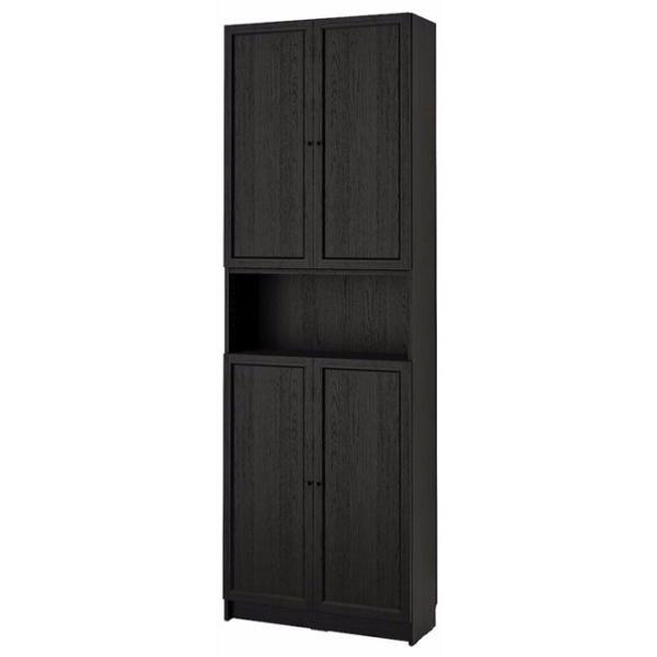 Dulap cu polițe Ikea Billy/Oxberg 237 x 80 x 30 / MDF / Stejar negru photo 1