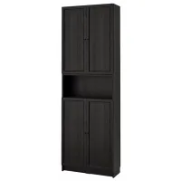 Dulap cu polițe Ikea Billy/Oxberg 237 x 80 x 30 / MDF / Stejar negru