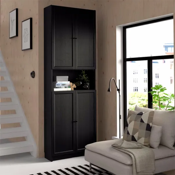Dulap cu polițe Ikea Billy/Oxberg 237 x 80 x 30 / MDF / Stejar negru photo 2