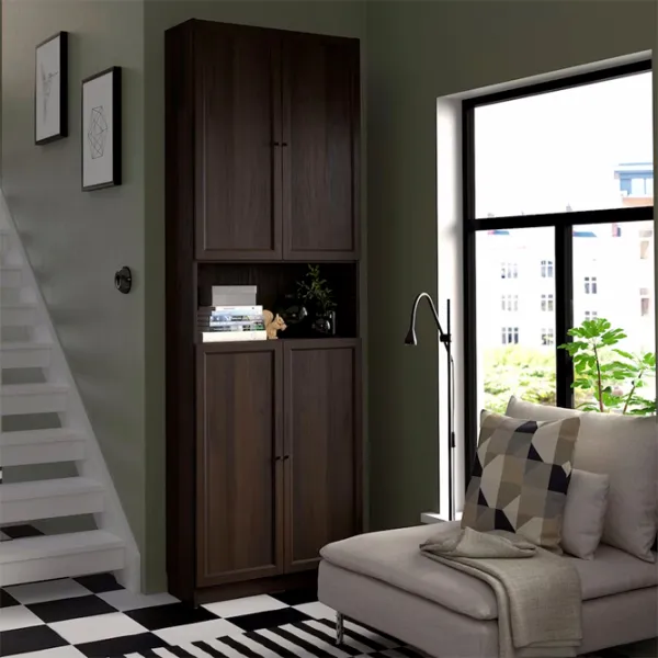 Шкаф с полками Ikea Billy/Oxberg 237 x 80 x 30см / МДФ / Темно Коричневый photo 3