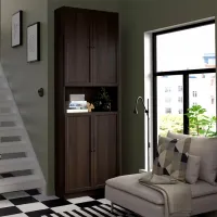 Dulap cu polițe Ikea Billy/Oxberg 237 x 80 x 30 / MDF / Dark Brown photo 3