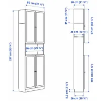 Dulap cu polițe Ikea Billy/Oxberg 237 x 80 x 30 / MDF / Dark Brown photo 7