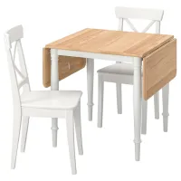 Set masă și scaune Ikea Danderyd/Ingolf Dreptunghiulară / Lemn / Oak veneer
