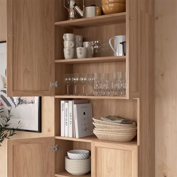 Шкаф с полками Ikea Billy/Oxberg 237 x 80 x 30см / МДФ / Дуб photo 4