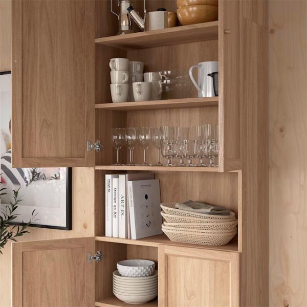 Шкаф с полками Ikea Billy/Oxberg 237 x 80 x 30см / МДФ / Дуб photo 4