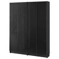 Шкаф с полками Ikea Billy/Hogbo 202 x 160 x 30см / МДФ / Дуб черный