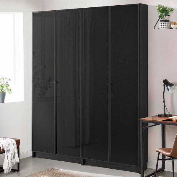 Шкаф с полками Ikea Billy/Hogbo 202 x 160 x 30см / МДФ / Дуб черный photo 5