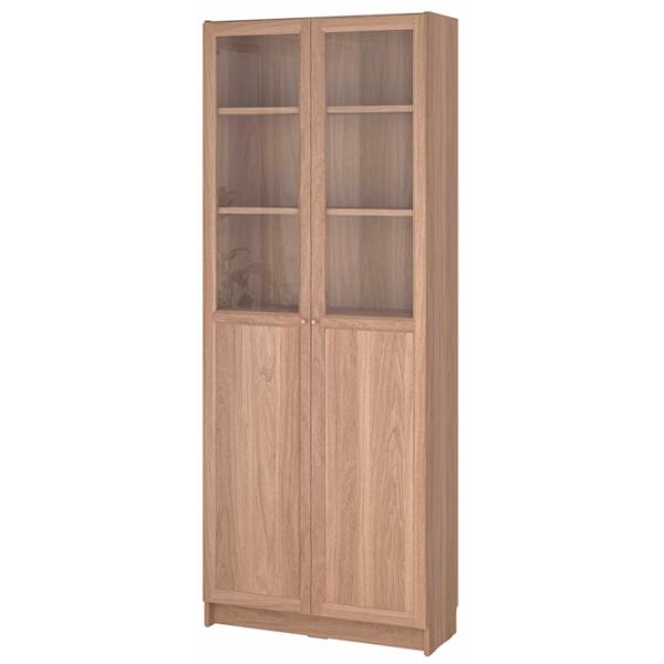Шкаф с полками Ikea Billy/Oxberg 202 x 80 x 30см / МДФ / Дуб photo 1
