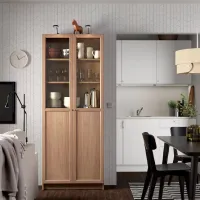 Dulap cu polițe Ikea Billy/Oxberg 202 x 80 x 30 / MDF / Stejar photo 5