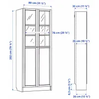 Dulap cu polițe Ikea Billy/Oxberg 202 x 80 x 30 / MDF / Stejar photo 6
