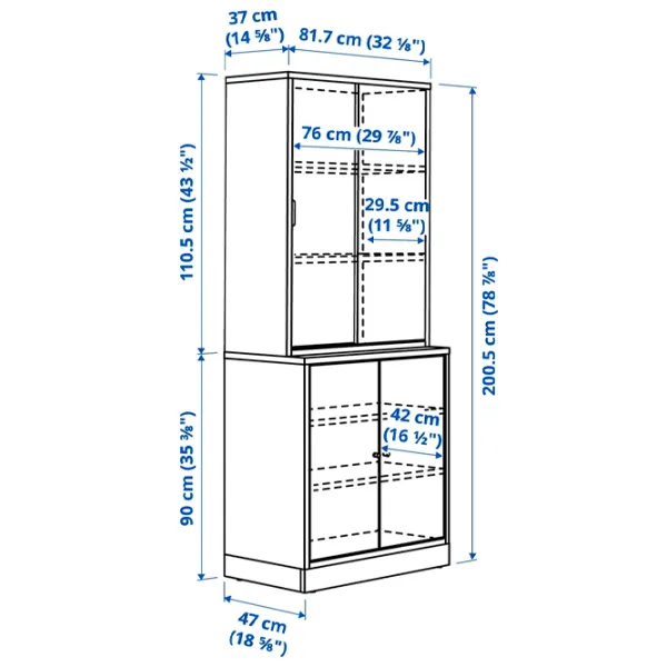 Шкаф с полками Ikea Tonstad 200.5 x 81.7 x 47см / МДФ / Дубовый Шпон photo 3