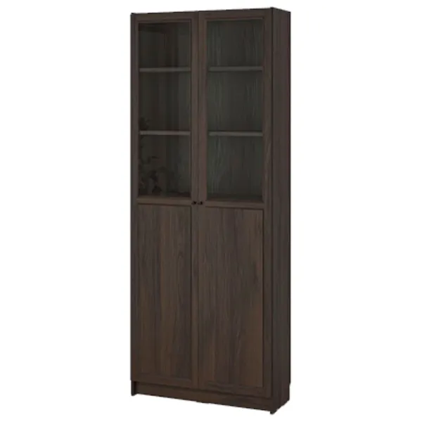 Шкаф с полками Ikea Billy/Oxberg 202 x 80 x 30см / МДФ / Темно Коричневый photo 1