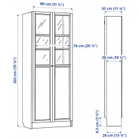 Шкаф с полками Ikea Billy/Oxberg 202 x 80 x 30см / МДФ / Темно Коричневый photo 6