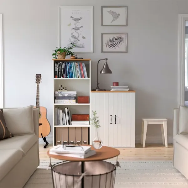 Dulap cu polițe Ikea Skruvby 140 x 130 x 38 / MDF / White photo 2 Dulap cu polițe Ikea Skruvby 140 x 130 x 38 / MDF / White photo 2