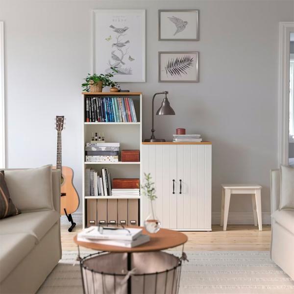 Dulap cu polițe Ikea Skruvby 140 x 130 x 38 / MDF / White photo 2 Dulap cu polițe Ikea Skruvby 140 x 130 x 38 / MDF / White photo 2